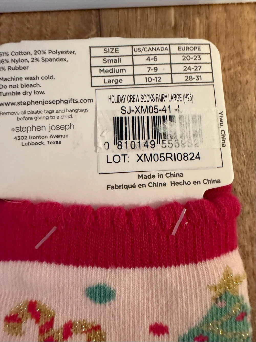 NWT Stephen Joseph girls holiday fairy crew socks set toddler pink